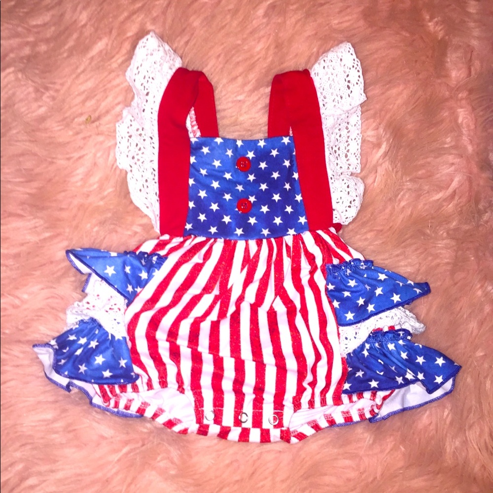 Babygirls Fourth of July boutique romper